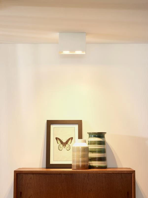 Lucide TUBE - Ceiling spotlight - 2xGU10 - White - atmosphere 1